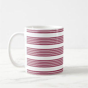 Mug Motif à cinq bandes rouge et blanc bordeaux