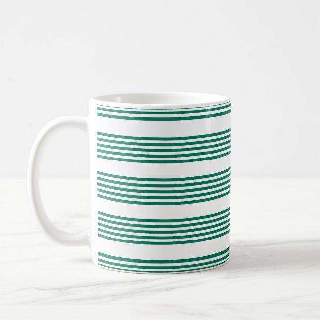 Mug Motif à cinq bandes vert et blanc de la forêt (Gauche)
