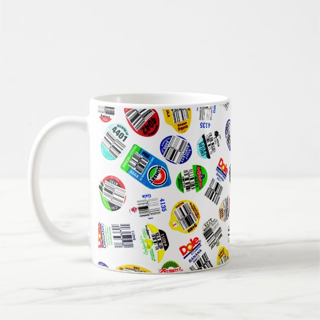 Mug Motif à code barre des légumes (Gauche)