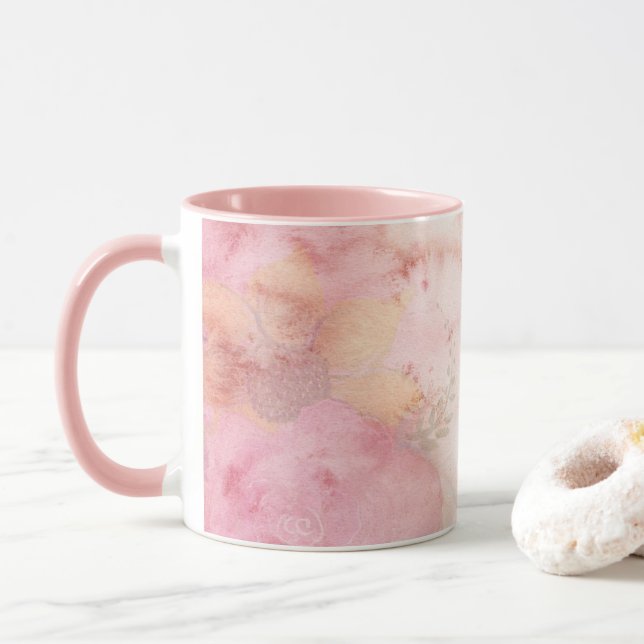 Mug Motif à Cravate Pastel rose doux (Avec donut)