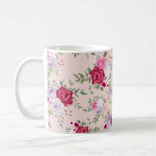 Mug Motif à fleurs rose
