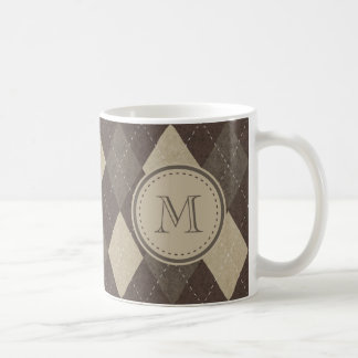 Mug Motif à motifs de losanges Brown de Chocca de moka