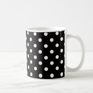 Mug Motif à points Polka noir et blanc