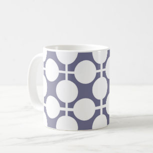 Mug motif à pois et carreaux gris blanc