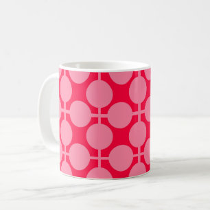 Mug Motif à pois monochrome rétro rose rouge