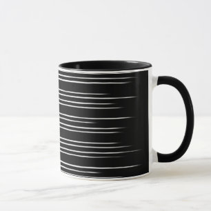 Mug Motif à rayures noir et blanc cool