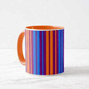 Mug Motif à rayures verticales orange bleu violet