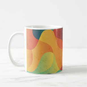 Mug Motif abstrait à vague vintage colorée