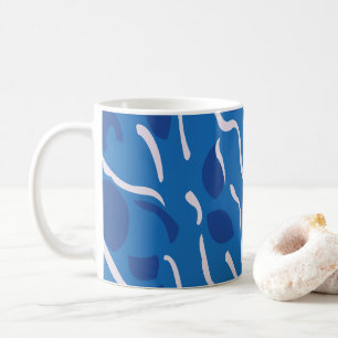 Mug Motif Abstrait Blue Water Waves
