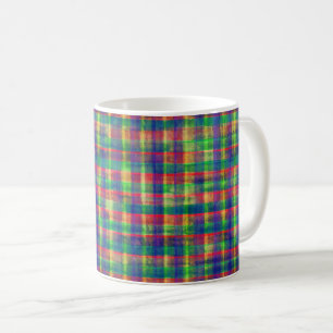 Mug Motif Abstrait couleur aquarelle plaid