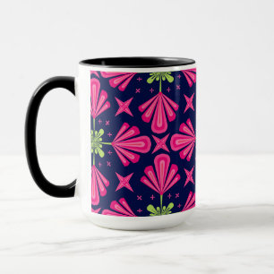 Mug Motif abstrait de pétales florales roses géométriq