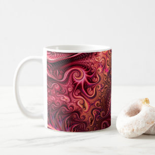 Mug Motif Abstrait de spirale carmin bordeaux coloré