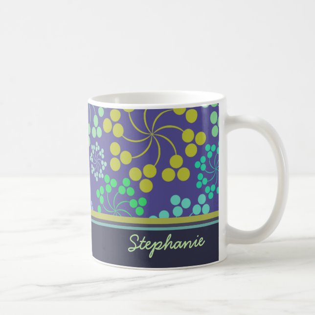 Mug Motif Abstrait floral Funky Personnalisé (Droite)