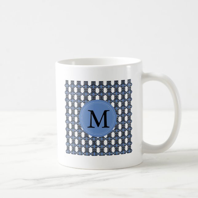 Mug Motif Abstrait Monogram Blue Scarab (Droite)