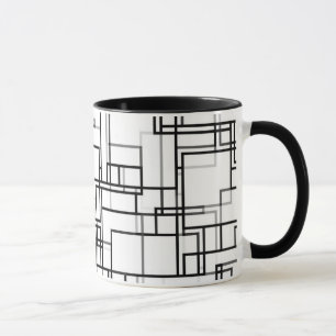 Mug Motif Abstrait noir et blanc