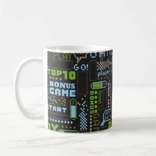 Mug motif abstrait transparent dans le style de jeu de