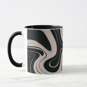 Mug Motif Abstrait Turquoise et noir