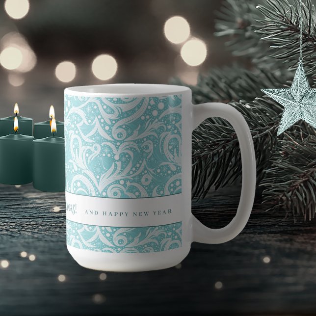 Mug Motif Abstrait turquoise Snowflake #10 ID1009 (Créateur téléchargé)
