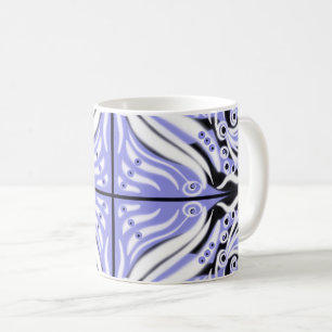 Mug Motif Abstrait violet blanc