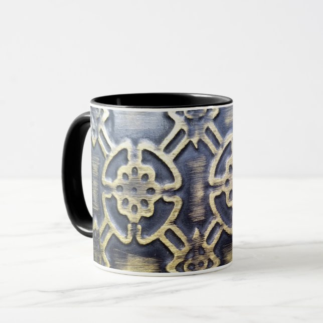 Mug motif africain en tissu boueux (Devant gauche)