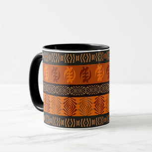 Mug Motif africain ethnique avec des simbols d'Adinkra