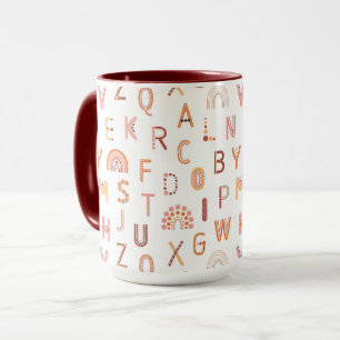 Mug Motif Alphabet arc-en-ciel amusant
