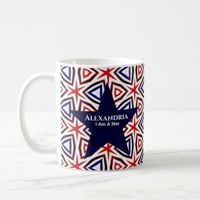 Mug Motif américain Patriotic Red White Blue Star (Gauche)