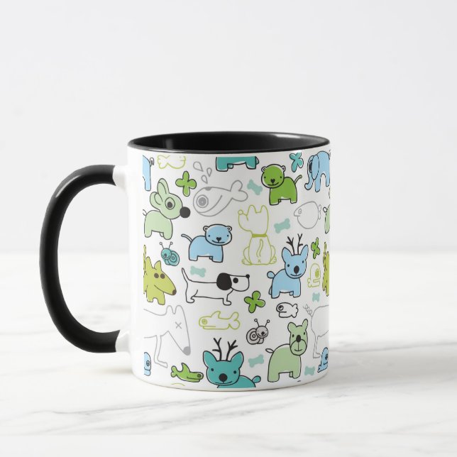 Mug motif animal d'arrière - plan d'enfants (Gauche)