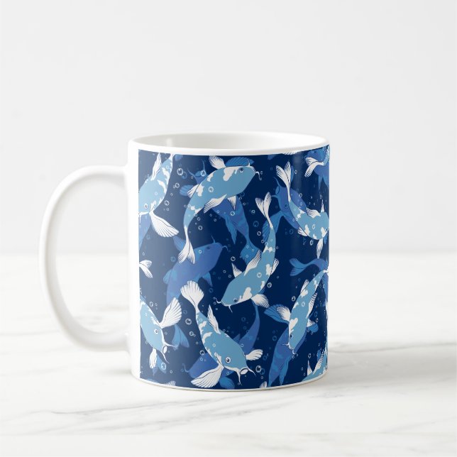 Mug Motif aquatique bleu - Koi Fish (Gauche)