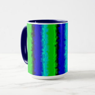 Mug Motif arc-en-ciel bleu vert abstrait 3D