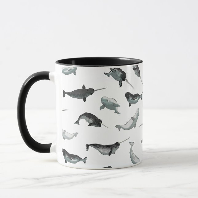 Mug Motif arctique de Narwhals et de belugas (Gauche)