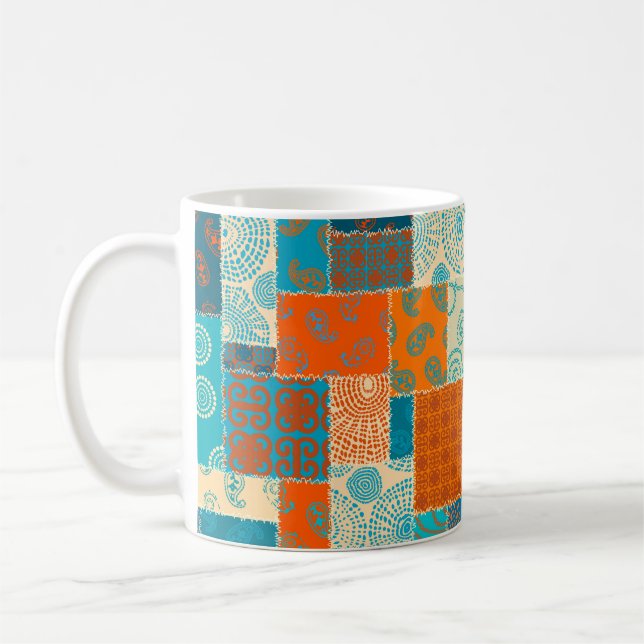Mug Motif arrière - plan sans couture. Motif de mise e (Gauche)