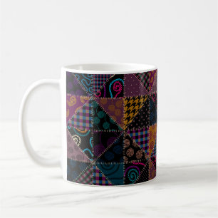 Mug Motif arrière - plan sans couture. Motif de patchw