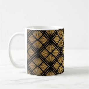 Mug Motif Art déco. Simples grappes noir et or