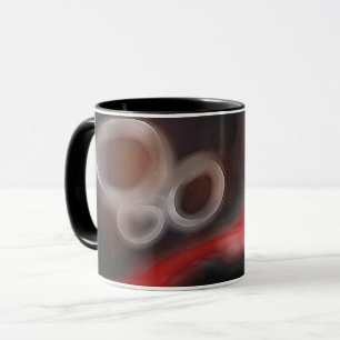 Mug Motif artériel : Noir, Blanc et Rouge Abstrait