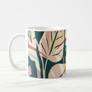 Mug Motif artistique sans couture avec feuilles abstra