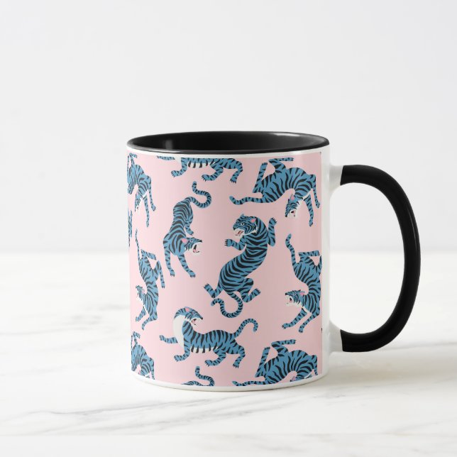 Mug Motif asiatique de tigre bleu (Droite)