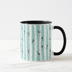 Mug Motif avec des oiseaux et des arbres