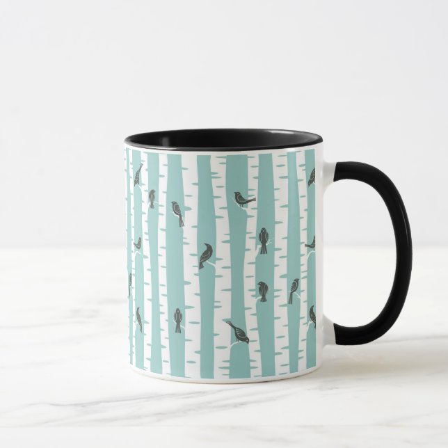 Mug Motif avec des oiseaux et des arbres (Droite)