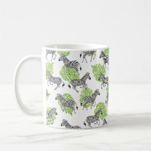 Mug Motif blanc sans couture avec zèbres. illustratio
