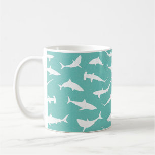 Mug Motif bleu blanc requins