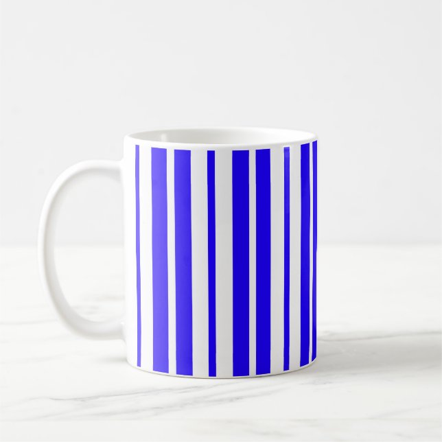 Mug Motif Bleu Blanc Vertical Grilles (Gauche)