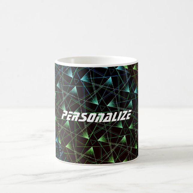 Mug Motif bleu noir personnalisé Abstrait géométrique (Centre)
