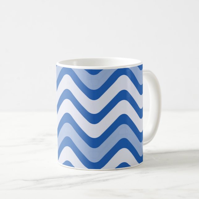 Mug Motif bleu ondulé (Devant droit)