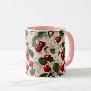 Mug Motif botanique rose rouge de fleur de cerisier vi