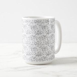 Mug Motif botanique tiré à la main en noir et blanc
