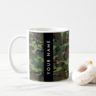 Mug Motif Camouflage Vert, Votre nom, Personnaliser