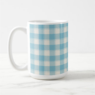 Mug Motif carreaux gingham bleu et blanc classique