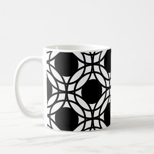 Mug Motif Cercles et points noirs et blancs (Gauche)