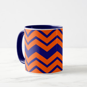 Mug Motif chevron zigzag bleu orange